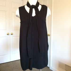 Hannah sleeveless sweater tunic with tie neck